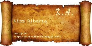 Kiss Alberta névjegykártya