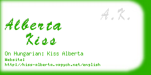 alberta kiss business card